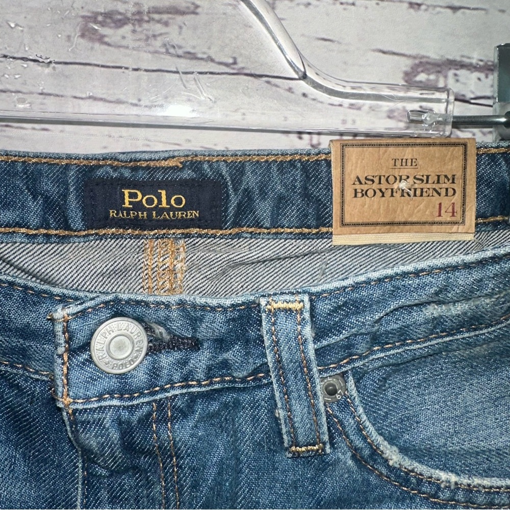 Polo Ralph Lauren Astor Slim Boyfriend Denim Jeans Size 14 - Picture 2 of 3